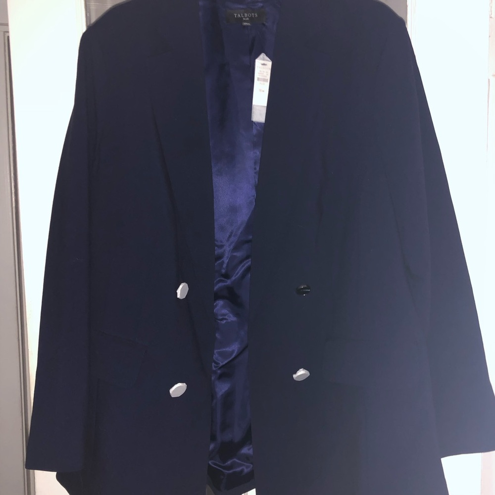 Talbots Navy Blue Women’s 16 W new with tags unconstructed blazer